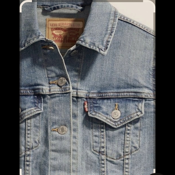 Levi's Denim Original Trucker Jean Jacket Pockets Medium Wash Sz M - Picture 3 of 9